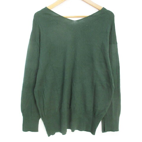 【中古】ミラオーウェン Mila Owen ニット カットソー 長袖 Vネック ウール 無地 0 緑 グリーン /FF31 レディース 【ベクトル 古着】 231226 auc-vector-19608340 ブランド古着の買取販売ベクトル サンプル画像2