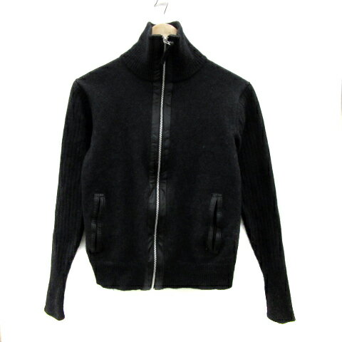 【中古】タケオキクチ TAKEO KIKUCHI ブルゾンジャケット ニットジャケット スタンドカラー ジップアップ ウール 3 ダークグレー /YS24 レディース 【ベクトル 古着】 231219