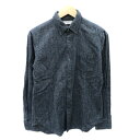 【中古】インヘリット INHERIT カジュアルシャツ 長袖 ボタンダウン 無地 M 紺 ネイビー /YK22 メンズ 【ベクトル 古着】 231225