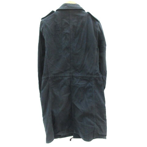 【中古】シップス SHIPS ミリタリーコート ミドル丈 ジップアップ S ネイビー 紺 /YM5 ■MO メンズ 【ベクトル 古着】 231225