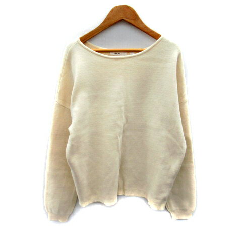 【中古】ニコアンド Niko and.. ニット カットソー 長袖 ボートネック 無地 オーバーサイズ 3 アイボリ..