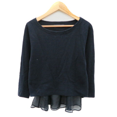 【中古】ジャスグリッティー JUSGLITTY ニット カットソー 七分袖 ラウンドネック キャミソール付き 無..