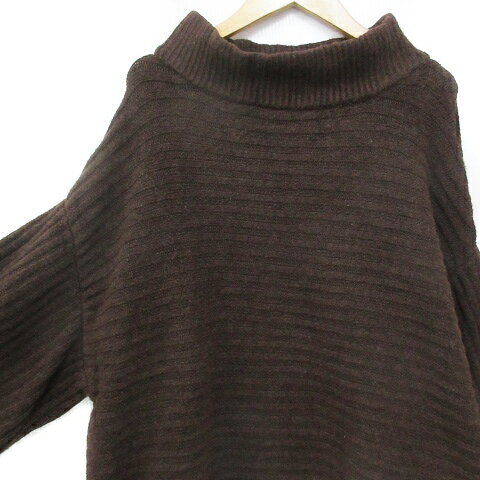 【中古】未使用品 リエディ Re:EDIT ニット セーター ショート丈 長袖 ハイネック 総柄 M 茶 黒 ブラウン ブラック /FF46 レディース 【ベクトル 古着】 240115 auc-vector-19631213 ブランド古着の買取販売ベクトル サンプル画像3