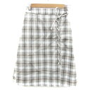 【中古】マジェスティックレゴン MAJESTIC LEGON フレアスカート ひざ丈 チェック柄 レースアップ M ブラウン 茶 /YM9 レディース 【ベクトル 古着】 240123(4)