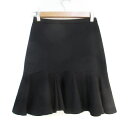 【中古】ブラック バイ マウジー BLACK by moussy フレアスカート ひざ丈 切替 無地 1 黒 ブラック /FF58 レディース 【ベクトル 古着...