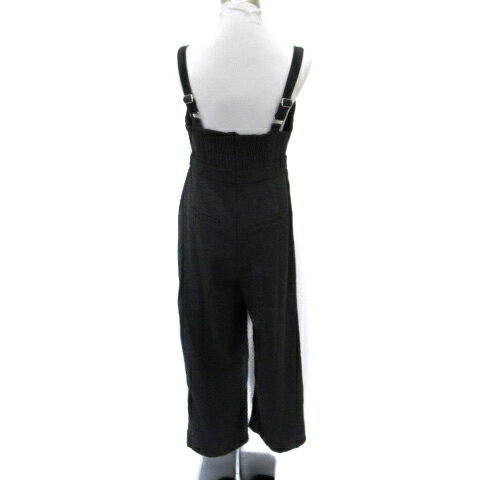 【中古】未使用品 FILLOU フィルー サロペット オーバーオール ワイドパンツ ロング丈 ヘリンボーン柄 L ダークグレー /SM39 レディース 【ベクトル 古着】 240205