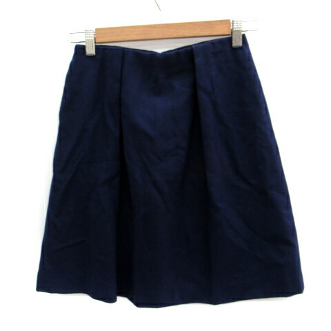 【中古】ボールジー BALLSEY トゥモローランド フレアスカート ひざ丈 ウール 36 紺 ネイビー /SM24 レディース 【ベクトル 古着】 240130