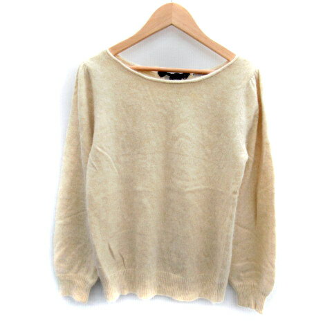 【中古】アナトリエ ANATELIER ニット カットソー 長袖 ラウンドネック 無地 アンゴラ混 38 アイボリー /SY15 レディース 【ベクトル 古着】 240207