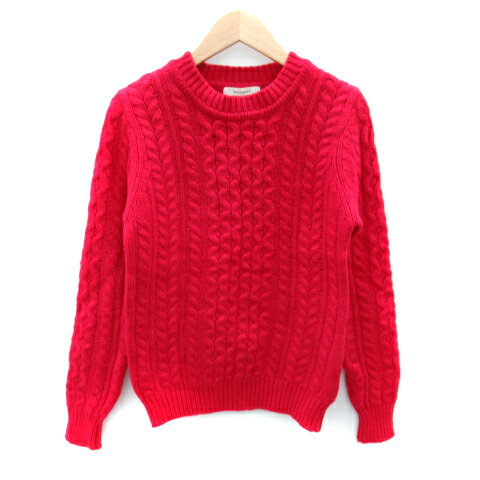 【中古】マウジー moussy ケーブルニット セーター 長袖 クルーネック 無地 ウール 1 赤 レッド /SY2 レディース 【ベクトル 古着】 240202 【中古】マウジー moussy ケーブルニット セーター 長袖 クルーネック 無地 ウール 1 赤 レッド /SY2 レディース 【ベクトル 古着】 240202