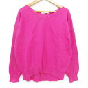 【中古】アーバンリサーチ サニーレーベル URBAN RESEARCH Sonny Label ニット カットソー 長袖 Vネック 無地 F ピンク /FF18 レディース 【ベクトル 古着】 240207(4)