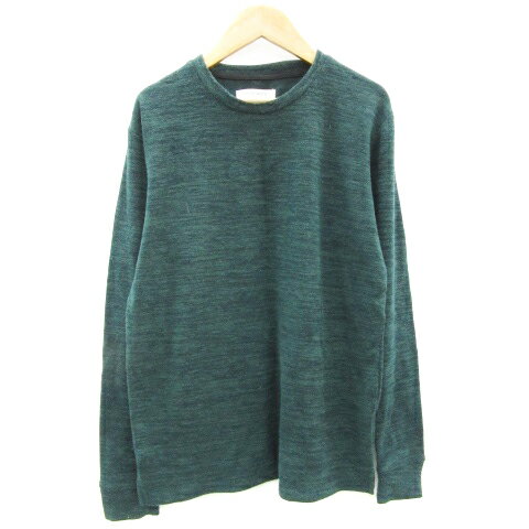 【中古】アバハウス ABAHOUSE ecru ニット カットソー 長袖 クルーネック 46 グリーン 緑 /YM31 メンズ 【ベクトル 古着】 240208