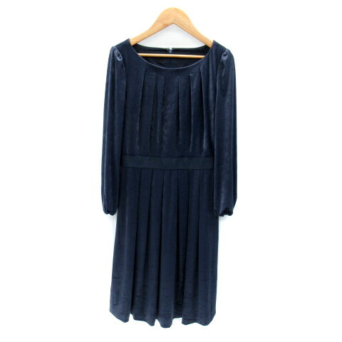 【中古】アナイ ANAYI ワンピース ひざ丈 長袖 ラウンドネック 無地 ベロア 36 紺 ネイビー /SY5 レディース 【ベクトル 古着】 240215 【中古】アナイ ANAYI ワンピース ひざ丈 長袖 ラウンドネック 無地 ベロア 36 紺 ネイビー /SY5 レディース 【ベクトル 古着】 240215