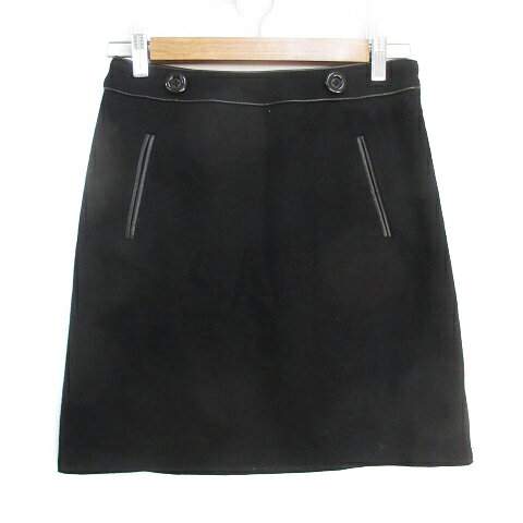 乐天商城 - 【中古】ジルスチュアート JILL STUART 台形スカート ひざ丈 ウール 無地 2 黒 ブラック /FF47 レディース 【ベクトル 古着】 240213