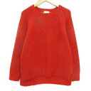 【中古】グリーンレーベルリラクシング ユナイテッドアローズ green label relaxing ニット セーター 長袖 クルーネック 総柄 155 赤 黒 レッド ブラック /FF18 女の子 キッズ 【ベクトル 古着】 240215(4)