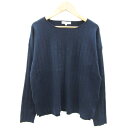 【中古】ナチュラルビューティーベーシック NATURAL BEAUTY BASIC リブニット カットソー 長袖 ラウンドネック M ネイビー 紺 /YM31 レディース 【ベクトル 古着】 240220(4)