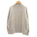 【中古】グローバルワーク GLOBAL WORK ニット セーター 長袖 ハイネック 無地 オーバーサイズ M ベージュ /YK20 レディース 【ベクトル 古着】 240222(4)