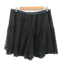 【中古】フランシュリッペ franche lippee キュロットパンツ ショートパンツ 短パン レース チュール ドット柄 大きいサイズ FL5 黒 ブラック...