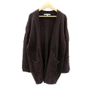 【中古】ユナイテッドアローズ A DAY IN THE LIFE UNITED ARROWS ニットカーディガン ロング丈 前開き 無地 ウール混 M 茶 ブラ...