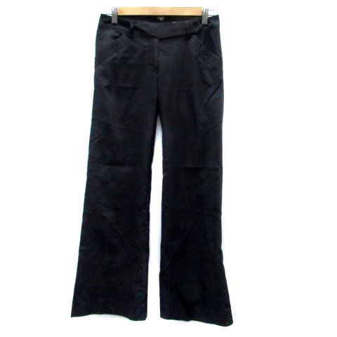 【中古】アトリエサブ ATELIER SAB フレアパンツ ロング丈 ストライプ柄 38 チャコールグレー /HO33 レディース 【ベクトル 古着】 240220(4)