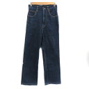【中古】N.Natural Beauty Basic N.ナチュラルビューティーベーシック デニムパンツ ジーンズ ストレートパンツ ロング丈 レースアップ 無地 M インディゴ /YK5 レディース 【ベクトル 古着】 240304(4)
