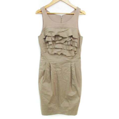 【中古】ビーシービージーマックスアズリア BCBGMAXAZRIA ワンピース ひざ丈 ノースリーブ Uネック 切替 ティアード加工 無地 6 カーキ /FF18 レディース 【ベクトル 古着】 240226 【中古】ビーシービージーマックスアズリア BCBGMAXAZRIA ワンピース ひざ丈 ノースリーブ Uネック 切替 ティアード加工 無地 6 カーキ /FF18 レディース 【ベクトル 古着】 240226