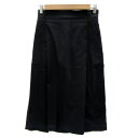 【中古】ジャーナルスタンダード レリューム JOURNAL STANDARD relume フレアスカート ギャザースカート ミモレ丈 無地 36 黒 ブラック...