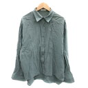 【中古】ムルーア MURUA シャツ ブラウス 長袖 無地 オーバーサイズ F カーキ /YK22 レディース 【ベクトル 古着】 240311(4)