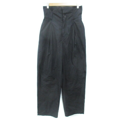 【中古】スライ SLY テーパードパンツ ロング丈 ハイウエスト 無地 1 黒 ブラック /FF19 レディース 【ベクトル 古着】 240312