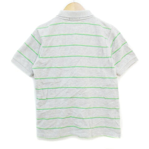 ブランド古着の買取販売ベクトルの【中古】ビームスボーイ BEAMS BOY ポロシャツ 半袖 ポロカラー ワッペン ボーダー柄 杢グレー 緑 グリーン /FF39 レディース 【ベクトル 古着】 240319｜アングル2