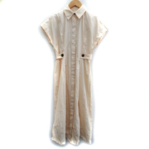【中古】N.Natural Beauty Basic N.ナチュラルビューティーベーシック シャツワンピース ロング丈 ノースリーブ M オレンジベージュ /SM11 レディース 【ベクトル 古着】 240327