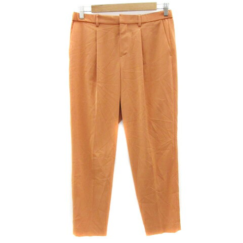 【中古】自由区 オンワード樫山 スラックスパンツ テーパードパンツ アンクル丈 40 オレンジ /YM3 レディース 【ベクトル 古着】 240326