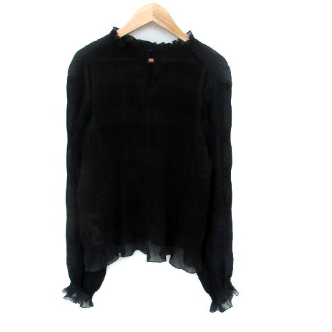 【中古】ビス ViS ブラウス カットソー ラウンドネック 長袖 F 黒 ブラック /HO20 レディース 【ベクトル 古着】 240507