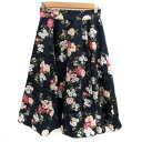 【中古】ジルバイジルスチュアート JILL by JILLSTUART フレアスカート ミモレ丈 花柄 M マルチカラー 紺 ネイビー /SM18 レディース ...