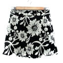 【中古】未使用品 ザラ ZARA キュロット ショートパンツ 短パン 花柄 M 黒 ブラック オフホワイト /HO3 レディース 【ベクトル 古着】 24041...