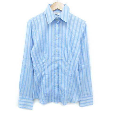 【中古】イブルース i Blues シャツ ブラウス 長袖 ストライプ柄 ヘリンボーン柄 38 M 水色 白 ライトブルー ホワイト /FF36 レディース 【ベクトル 古着】 240529 【中古】イブルース i Blues シャツ ブラウス 長袖 ストライプ柄 ヘリンボーン柄 38 M 水色 白 ライトブルー ホワイト /FF36 レディース 【ベクトル 古着】 240529