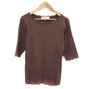 【中古】ロペピクニック ROPE Picnic リブニットカットソー 五分袖 ラウンドネック 無地 38 M 茶 ブラウン /YS21 レディース 【ベクトル ...