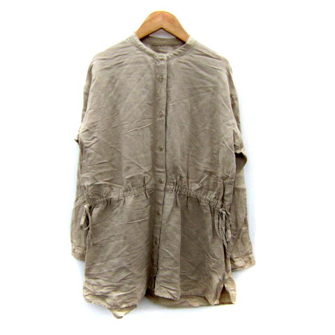 【中古】コーエン coen チュニック ブラウス 長袖 バンドカラー 無地 リボン リネン 麻 F ベージュ /SY32 レディース 【ベクトル 古着】 240501 【中古】コーエン coen チュニック ブラウス 長袖 バンドカラー 無地 リボン リネン 麻 F ベージュ /SY32 レディース 【ベクトル 古着】 240501