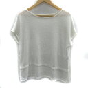 【中古】マウジー MOUSSY ニット カットソー 半袖 ラウンドネック 切替 F 白 ホワイト /SM29 レディース 【ベクトル 古着】 240517