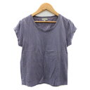 【中古】マーガレットハウエル MARGARET HOWELL Tシャツ カットソー 半袖 ラウンドネック 無地 3 L パープル /YK26 レディース 【ベクトル 古着】 240531(4)