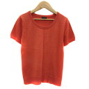 【中古】タルボット TALBOTS ニット カットソー 半袖 ラウンドネック S 赤 レッド /YS43 レディース 【ベクトル 古着】 240530