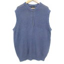 【中古】シンプルライフ SIMPLE LIFE ニットベスト プルオーバー ハーフジップ シルク 無地 L 紺 ネイビー /FF2 メンズ 【ベクトル 古着】 ...