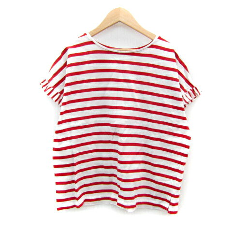 【中古】ユナイテッドアローズ A DAY IN THE LIFE UNITED ARROWS カットソー 半袖 ラウンドネック ボーダー柄 フリル オーバーサイズ 赤 レッド 白 ホワイト /SY44 レディース 【ベクトル 古着】 240611 【中古】ユナイテッドアローズ A DAY IN THE LIFE UNITED ARROWS カットソー 半袖 ラウンドネック ボーダー柄 フリル オーバーサイズ 赤 レッド 白 ホワイト /SY44 レディース 【ベクトル 古着】 240611