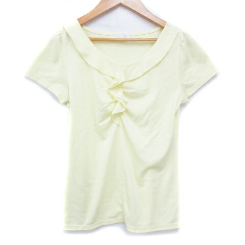 【中古】エニィスィス エニシス anySiS Tシャツ カットソー 半袖 ラウンドネック フリル 無地 2 M 黄色 イエロー /FF35 レディース 【ベクトル 古着】 240701 【中古】エニィスィス エニシス anySiS Tシャツ カットソー 半袖 ラウンドネック フリル 無地 2 M 黄色 イエロー /FF35 レディース 【ベクトル 古着】 240701