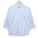 【中古】フリークスストア FREAKS STORE カジュアルシャツ 七分袖 ボタンダウン 無地 M 水色 ライトブルー /FF39 メンズ 【ベクトル 古着】...