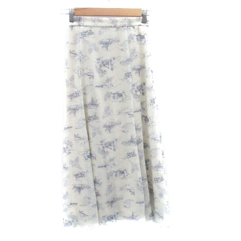 【中古】ロペピクニック ROPE Picnic フレアスカート ロング丈 マキシ丈 総柄 38 M マルチカラー ベージュ /HO35 ■MO レディース 【ベクトル 古着】 240617
