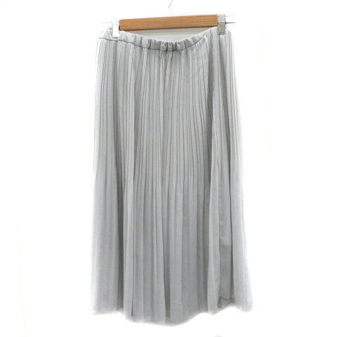【中古】ジーナシス JEANASIS プリーツスカート ロング丈 無地 F ライトグレー /YK18 ■MO レディース 【ベクトル 古着】 240617