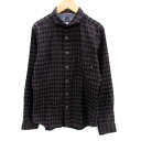 【中古】ヒアーズ HERE'S カジュアルシャツ 長袖 アーガイルチェック柄 L 黒 ブラック チャコールグレー /SM22 メンズ 【ベクトル 古着】 240...