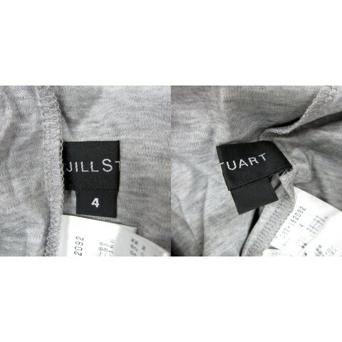 【中古】未使用品 ジルスチュアート JILL STUART オールインワン コンビネゾン テーパードパンツ ロング丈 レース リボン 4 M 黒 ブラック グレー /SY13 レディース 【ベクトル 古着】 240705