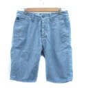 【中古】ジースターロウ G-Star RAW ショートパンツ ハーフパンツ 短パン ロールアップ 30 M 水色 ライトブルー /HO36 レディース 【ベクト...