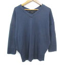 【中古】アンタイトル UNTITLED ニット カットソー 七分袖 Vネック 無地 2 M 紺 ネイビー /FF20 レディース 【ベクトル 古着】 240716|詳細画像